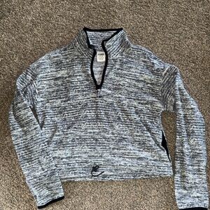 Victoria's Secret Black and Gray Quarter-Zip Sweater